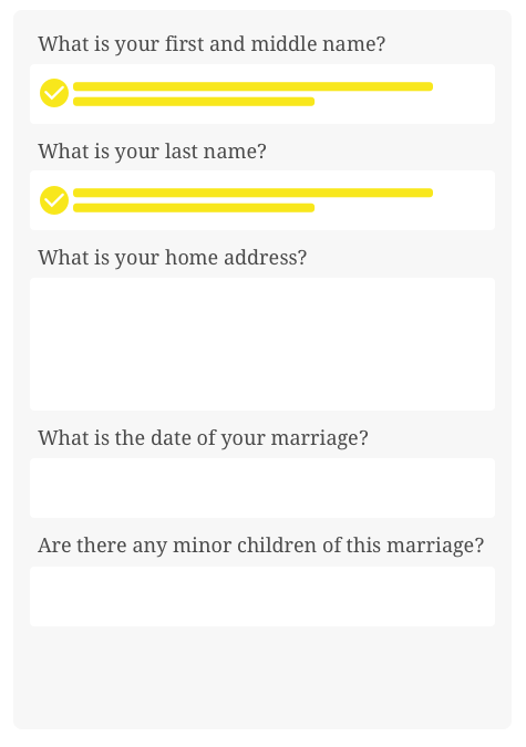 Step 1 questionnaire